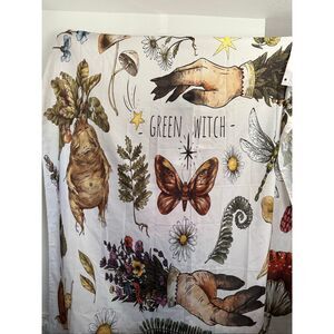 Green Witch Dark Academia Hebology Magical Plants And Mandrake shower curtain